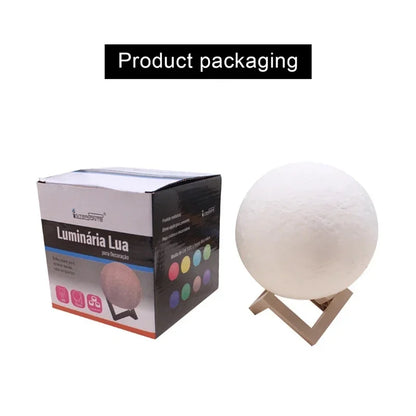 Moon Lamp LED Night Light Battery Powered With Stand Starry Lamp