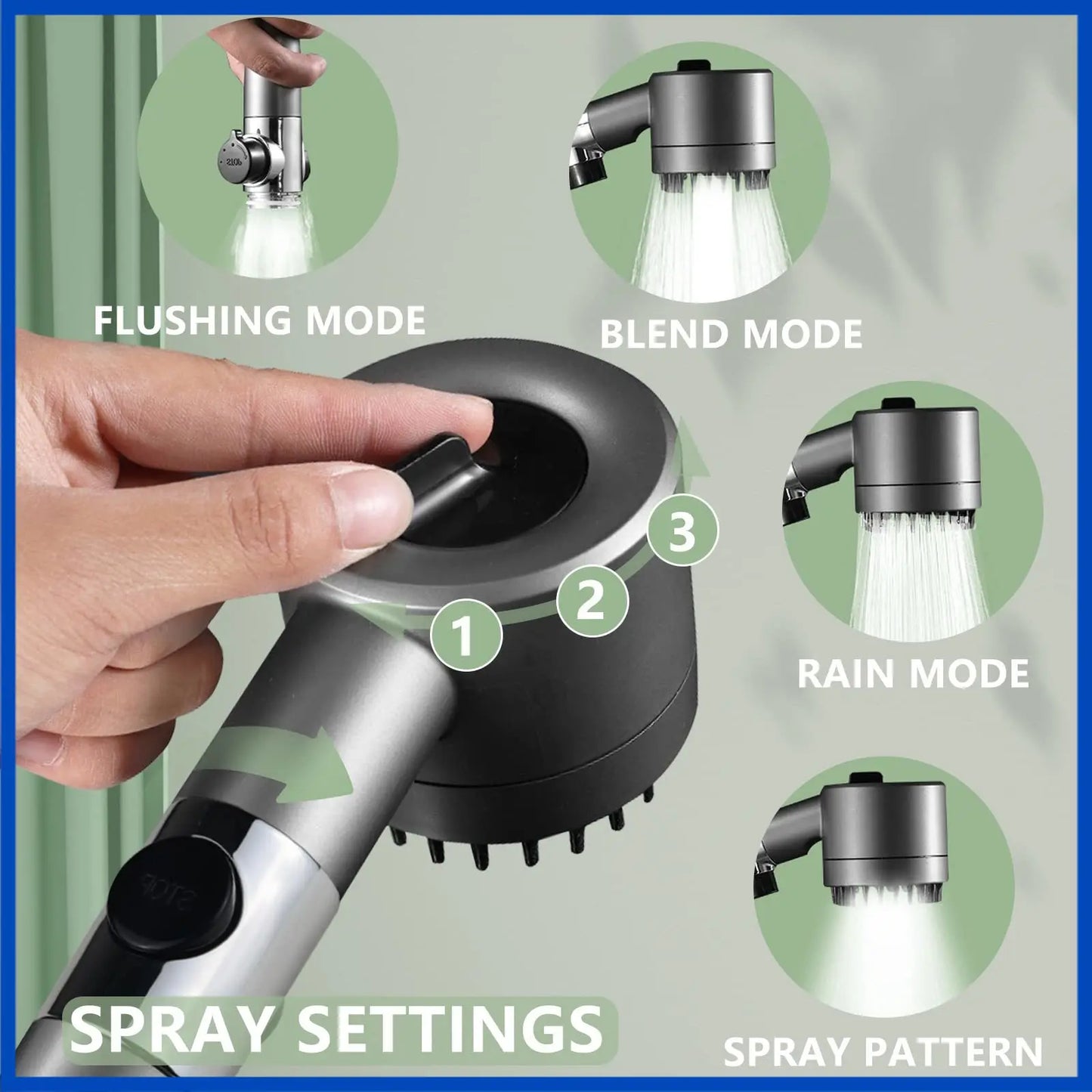 3 Modes Shower Head High Pressure Massage Showerhead Portable Filter Rainfall Faucet Tap Bathroom Bath Innovative Accessories